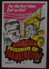 Dracula Prisoner Of Frankenstein Poster One Sheet Original 1972 Howard Vernon