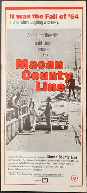 Macon County Line Movie Poster Original Daybill Alan Vint Cheryl Waters Max Baer Jnr