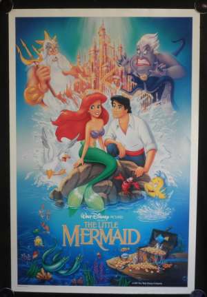 The Little Mermaid Poster Original One Sheet USA 1989 Disney Rolled