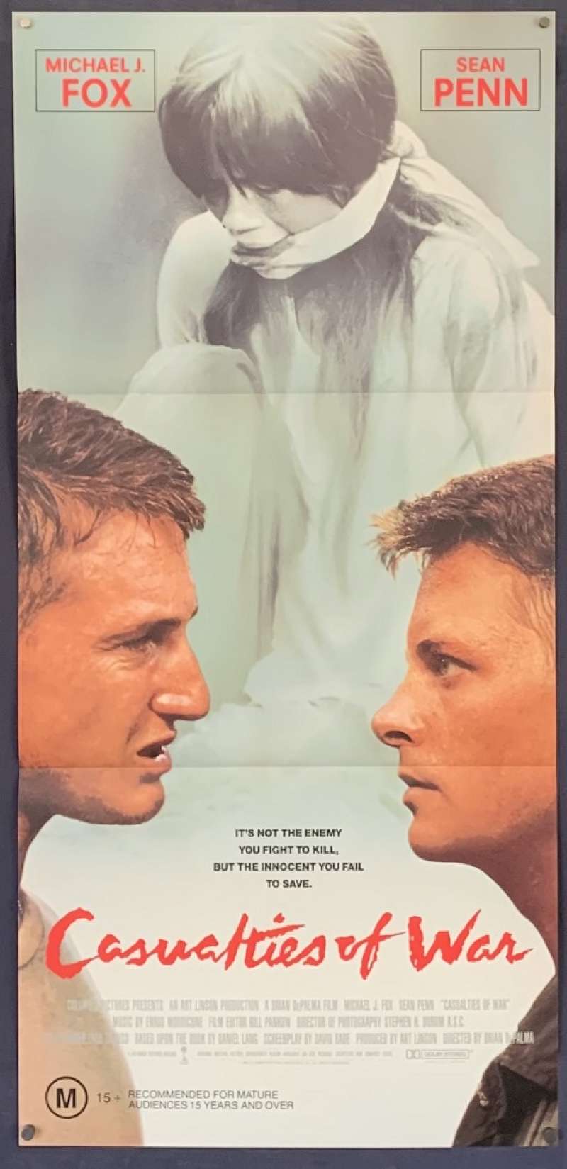 kam Creed Markér All About Movies - Casualties Of War Poster Original Daybill 1989 Michael J  Fox Sean Penn Vietnam