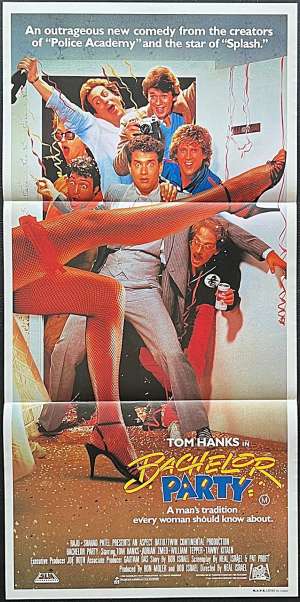 Bachelor Party Movie Poster Original Daybill 1984 Tom Hanks Bucks Party