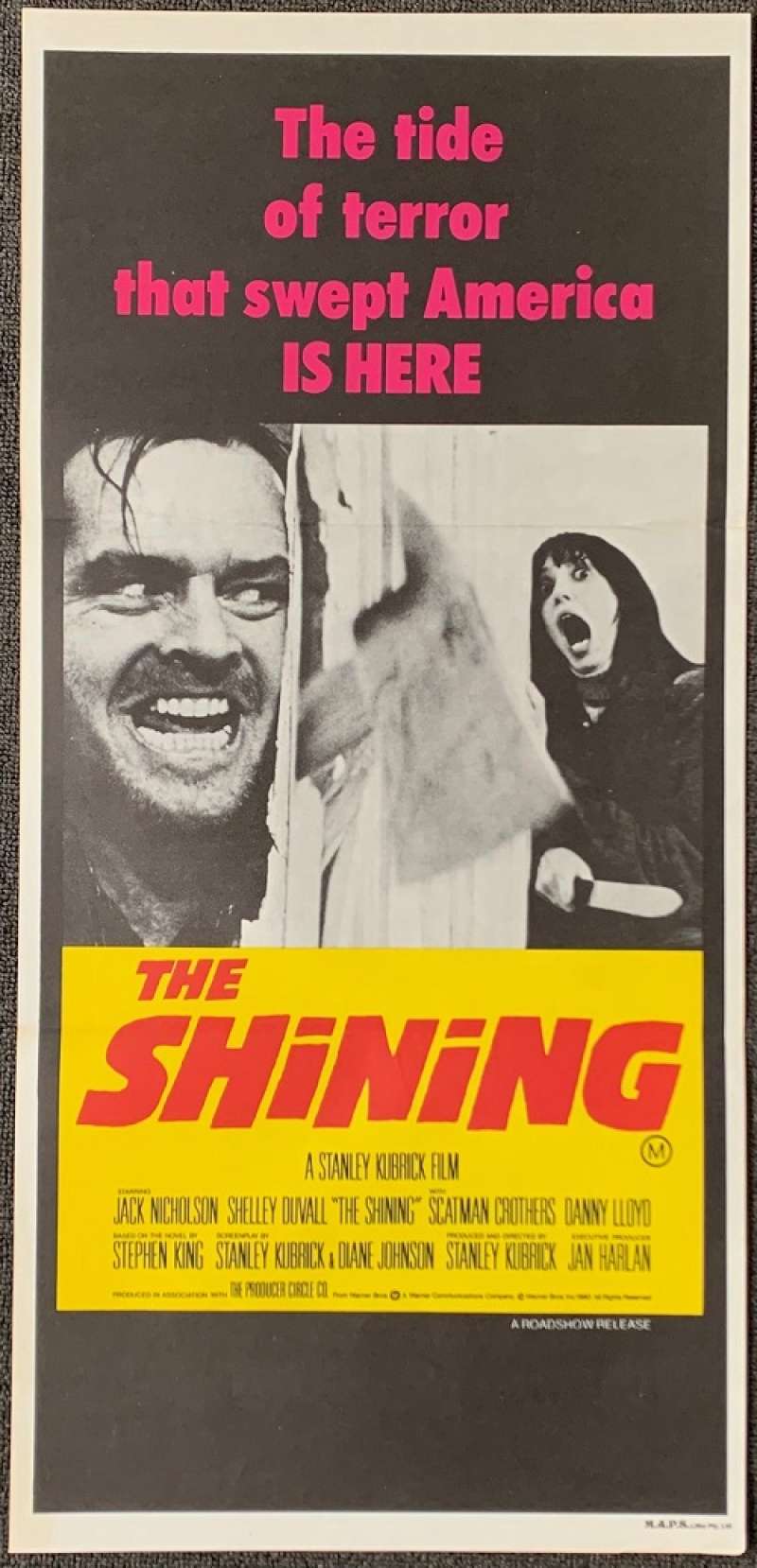 All About Movies - The Shining Original Daybill 1980 Nicholson Stanley Kubrick Horror