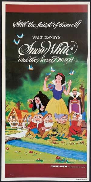 Snow White And The Seven Dwarfs Poster Original Daybill 1983 Re-Issue Disney