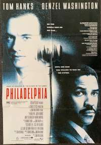 Philadelphia Poster Original One Sheet 1993 Tom Hanks Denzel Washington Aids