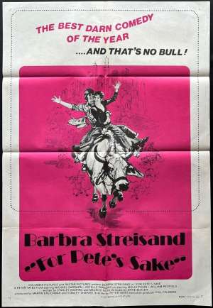 For Pete&#039;s Sake Poster Original One Sheet Rare 1974 Barbara Streisand