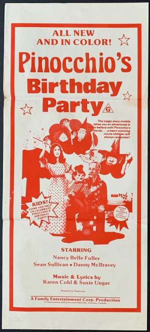 Pinocchio&#039;s Birthday Party Poster Original Daybill 1973 Sean Sullivan