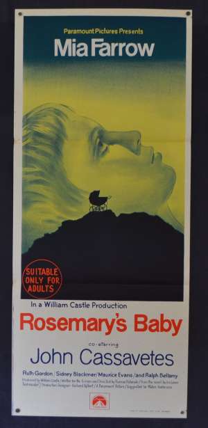 Rosemary&#039;s Baby Daybill Poster Original 1968 Mia Farrow Horror