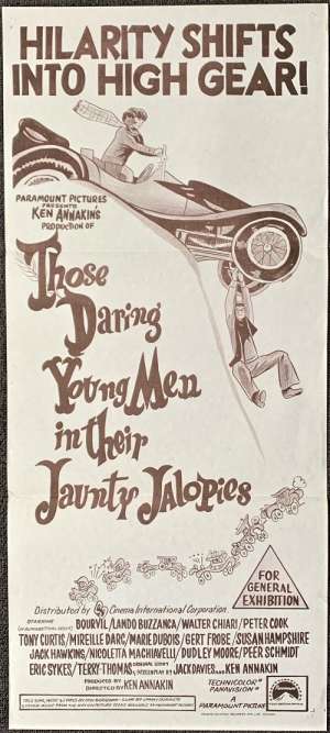 Those Daring Young Men In Their Jaunty Jalopies Poster Original Daybill 1969 Comedy