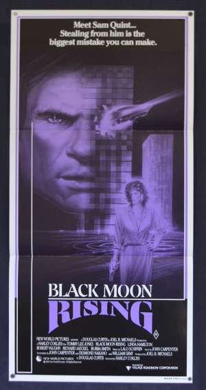 Black Moon Rising Movie Poster Original Daybill 1986 Tommy Lee Jones Linda Hamilton