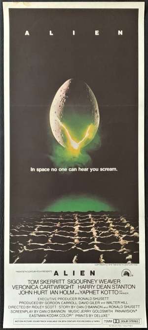 Alien Daybill Poster Original 1979 Sigourney Weaver Ridley Scott