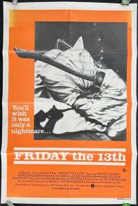 Friday The 13th Poster 1980 One Sheet Movie Poster Kevin Bacon Betsy Palmer