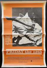 Friday The 13th Poster 1980 One Sheet Movie Poster Kevin Bacon Betsy Palmer