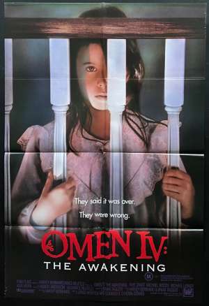 The Omen IV The Awakening Poster One Sheet Original 1991 Faye Grant