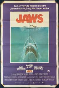 Jaws Poster Original One Sheet 1975 First Release Robert Shaw Shark