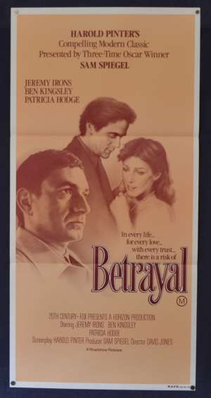 Betrayal Movie Poster Original Daybill 1983 Jeremy Irons Ben Kingsley Patricia Hodge
