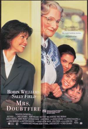 Mrs. Doubtfire Poster Original One Sheet 1993 Robin Williams Sally Field