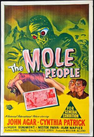 The Mole People 1956 Original One Sheet movie poster Horror Sci-Fi John Agar