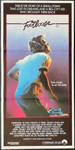 Footloose Movie Poster Original Daybill 1984 Kevin Bacon Lori Singer