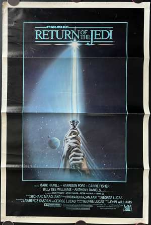 Return Of The Jedi Movie Poster Original One Sheet 1983 Advance Saber Art