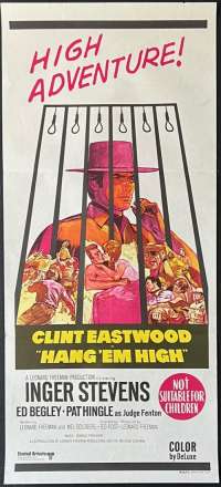 Hang &#039;Em High Poster Original Daybill 1968 Clint Eastwood Ben Johnson