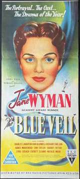 The Blue Veil 1951 Daybill movie poster stone litho RKO Jane Wyman Joan Blondell