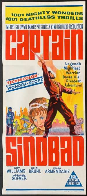 Captain Sinbad Poster Original Daybill 1963 Guy Williams Heidi Brühl