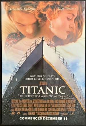 Titanic Poster Original One Sheet 1997 Style A Advance Artwork