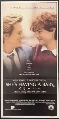 She&#039;s Having A Baby Poster Original Daybill 1988 Kevin Bacon John Hughes