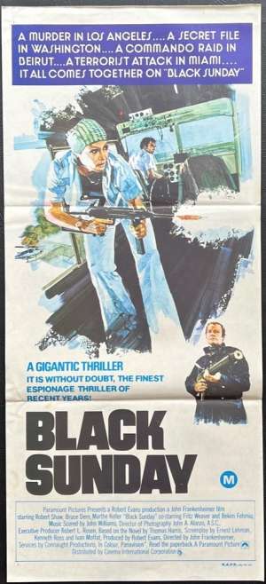 Black Sunday Daybill Movie Poster Robert Shaw Bruce Dern