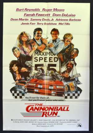 The Cannonball Run 1981 movie poster One Sheet Roger Moore Burt Reynolds