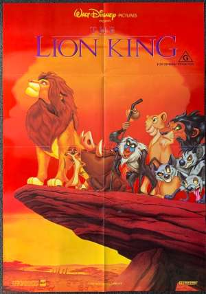 The Lion King Poster Original One Sheet 1994 Disney Rare Cast Characters Art