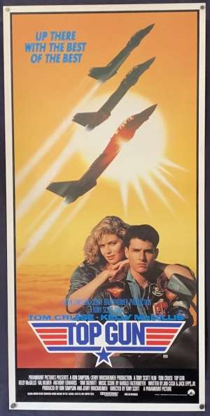 Top Gun Poster Original Movie Daybill Rolled 1986 Tom Cruise Tom Cat Jets