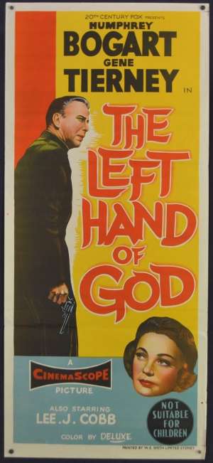The Left Hand Of God Movie Poster Original Daybill 1955 Humprey Bogart Gene Tierney