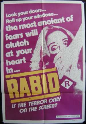 Rabid movie poster one sheet Zombie