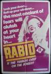 Rabid movie poster one sheet Zombie