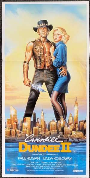 Crocodile Dundee 2 Poster Original Daybill Paul Hogan Linda Kozlowski