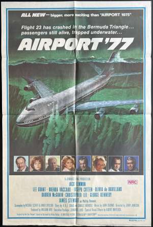 Airport 77 Poster Original One Sheet 1977 Jack Lemmon FIRST Printing