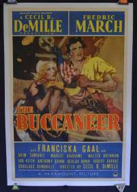 The Buccaneer Poster Original USA One Sheet Linen Backed 1938 Frederic March