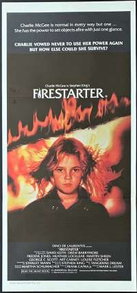 Firestarter Poster Original Daybill 1984 Drew Barrymore Stephen King Horror