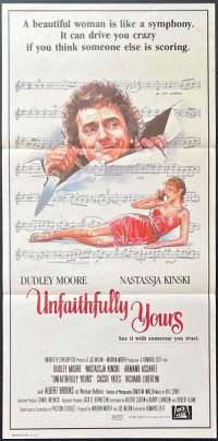 Unfaithfully Yours Movie Poster Original Daybill 1984 Dudley Moore Nastassja Kinski