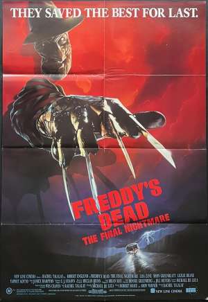 Freddy&#039;s Dead The Final Nightmare Poster Original One Sheet 1991 Robert Englund