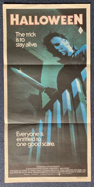 Halloween Poster Original Movie Daybill 1978 Jamie Lee Curtis Michael Myers