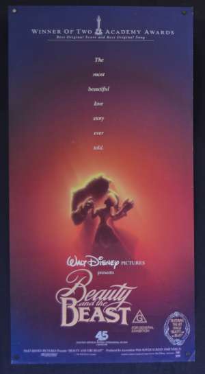Beauty And The Beast Poster Original Daybill Rolled 1991 Dancing Alvin Art Disney