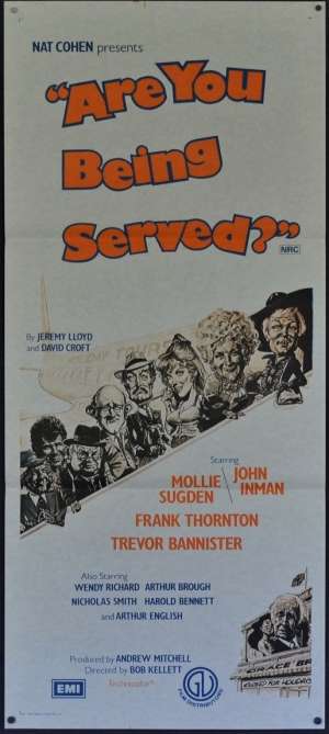 Are You Being Served Daybill Movie Poster 1977 Mollie Sugden John Inman