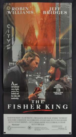 The Fisher King Movie Poster Original Daybill RARE 1991 Robin Williams Jeff Bridges