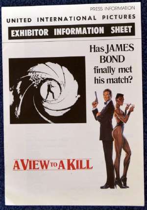 A View To A Kill Exhibitor Information Booklet Original 1985 Roger Moore 007