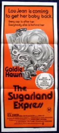 The Sugarland Express Daybill Movie poster Goldie Hawn Orange Duo tone ART