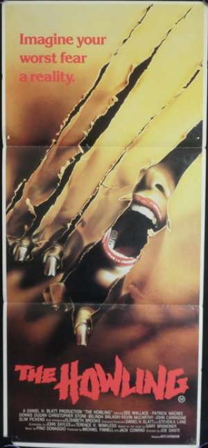The Howling Movie Poster Daybill Dee Wallace Patrick Macnee Joe Dante Werewolves