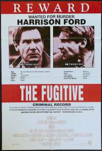 The Fugitive Poster Original USA International One Sheet 1993 Rare Recalled Art