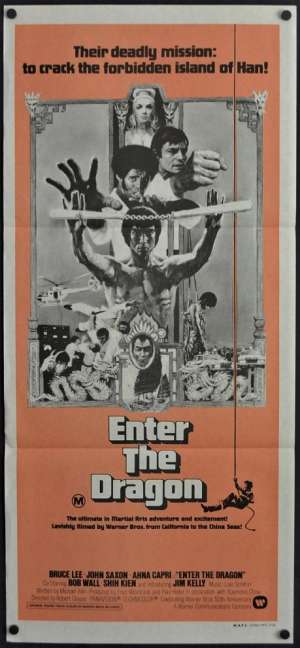 Enter The Dragon Poster Original Daybill 1973 Bruce Lee Martial Arts Rare